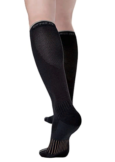 Copper Fit Unisex 2.0 Easy-On and Easy-Off Knee High Compression Socks